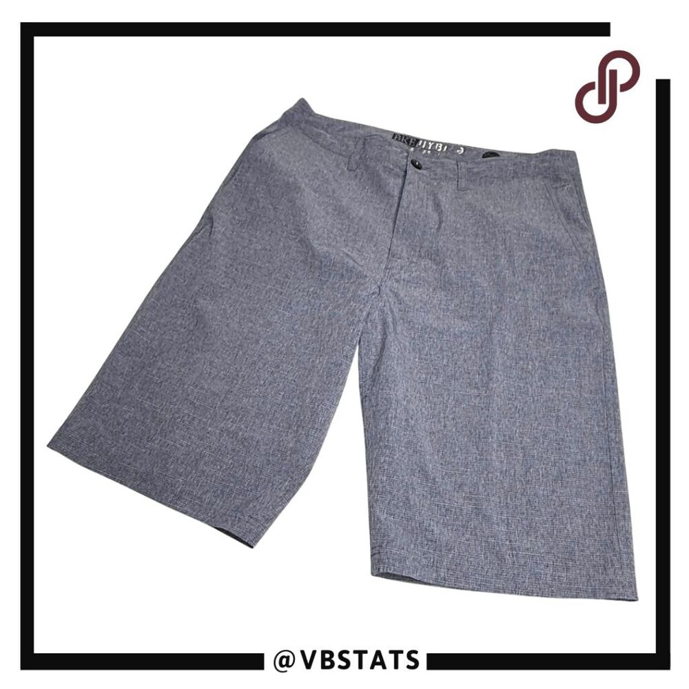 BKE‎ Men's Flat Front Stretch Standard Fit Hybrid Bermuda Shorts Gray Size Large